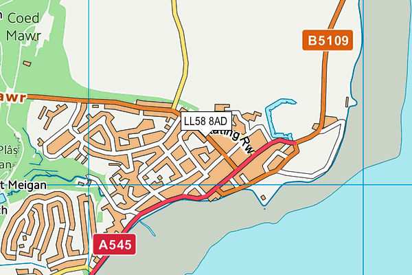 LL58 8AD map - OS VectorMap District (Ordnance Survey)