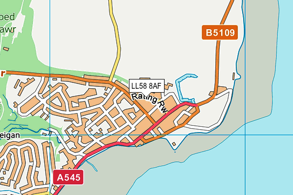 LL58 8AF map - OS VectorMap District (Ordnance Survey)