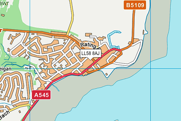 LL58 8AJ map - OS VectorMap District (Ordnance Survey)