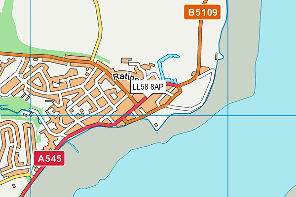 LL58 8AP map - OS VectorMap District (Ordnance Survey)