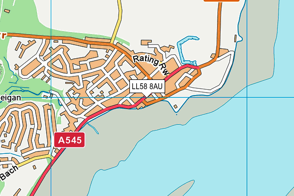 LL58 8AU map - OS VectorMap District (Ordnance Survey)