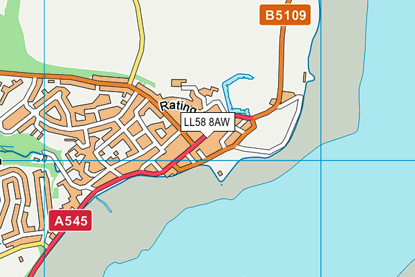 LL58 8AW map - OS VectorMap District (Ordnance Survey)