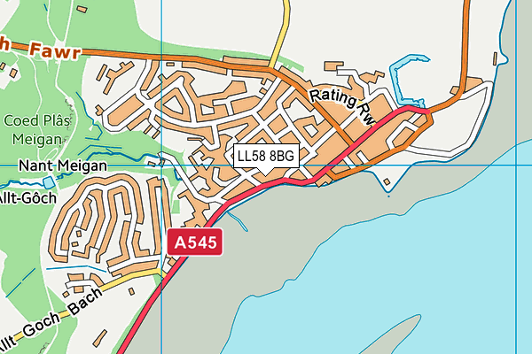LL58 8BG map - OS VectorMap District (Ordnance Survey)