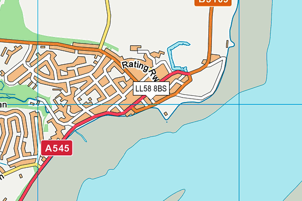 LL58 8BS map - OS VectorMap District (Ordnance Survey)