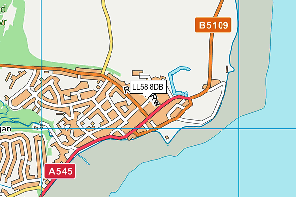 LL58 8DB map - OS VectorMap District (Ordnance Survey)