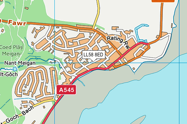 LL58 8ED map - OS VectorMap District (Ordnance Survey)