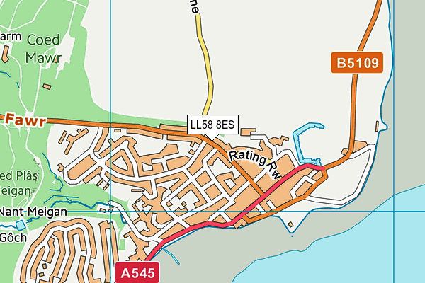 LL58 8ES map - OS VectorMap District (Ordnance Survey)