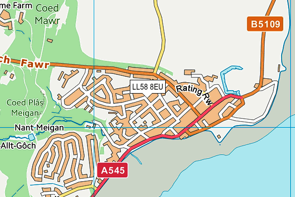 LL58 8EU map - OS VectorMap District (Ordnance Survey)