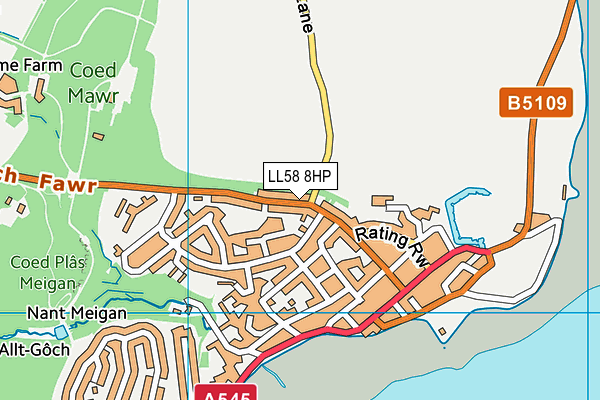 LL58 8HP map - OS VectorMap District (Ordnance Survey)