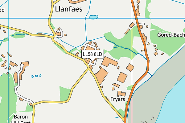 LL58 8LD map - OS VectorMap District (Ordnance Survey)