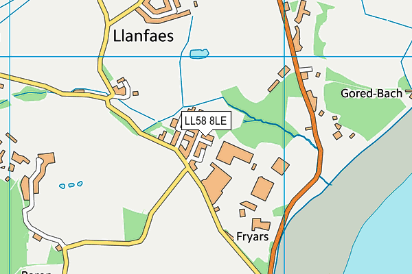 LL58 8LE map - OS VectorMap District (Ordnance Survey)