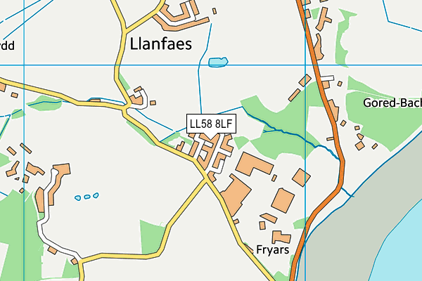 LL58 8LF map - OS VectorMap District (Ordnance Survey)