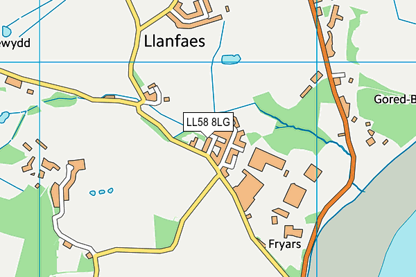 LL58 8LG map - OS VectorMap District (Ordnance Survey)