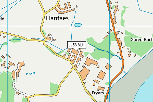 LL58 8LH map - OS VectorMap District (Ordnance Survey)