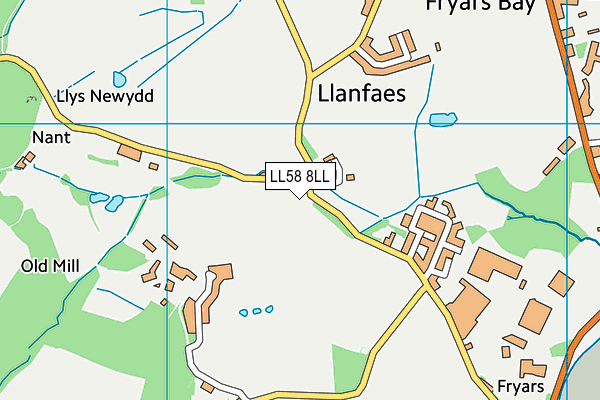 LL58 8LL map - OS VectorMap District (Ordnance Survey)