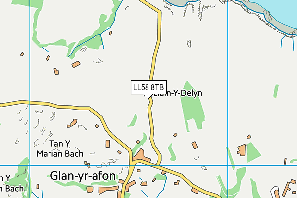 LL58 8TB map - OS VectorMap District (Ordnance Survey)