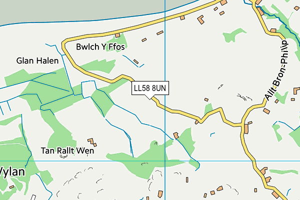 LL58 8UN map - OS VectorMap District (Ordnance Survey)