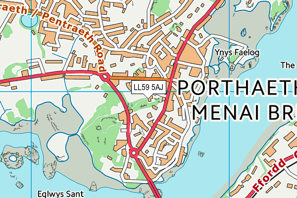 LL59 5AJ map - OS VectorMap District (Ordnance Survey)