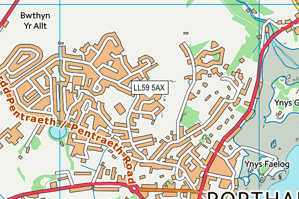 LL59 5AX map - OS VectorMap District (Ordnance Survey)