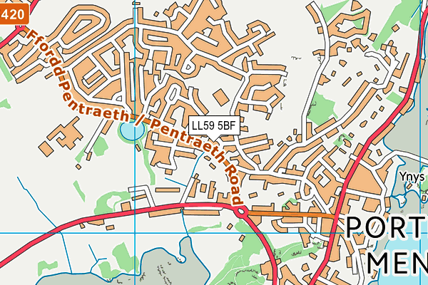 LL59 5BF map - OS VectorMap District (Ordnance Survey)