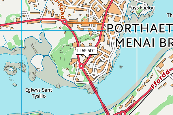 LL59 5DT map - OS VectorMap District (Ordnance Survey)