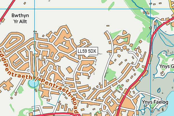LL59 5DX map - OS VectorMap District (Ordnance Survey)