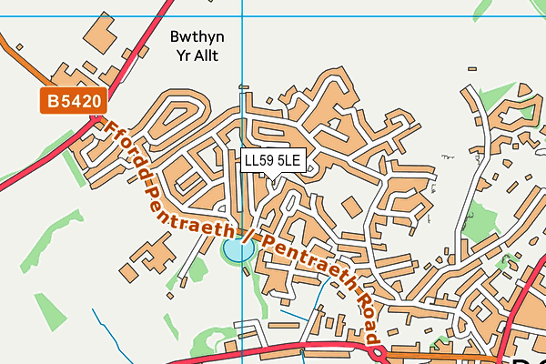 LL59 5LE map - OS VectorMap District (Ordnance Survey)