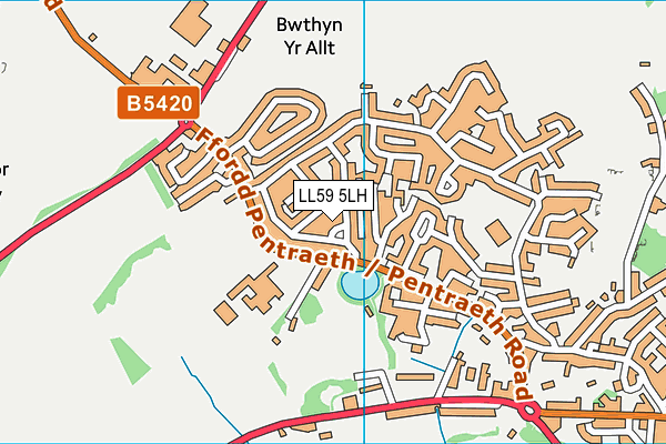 LL59 5LH map - OS VectorMap District (Ordnance Survey)