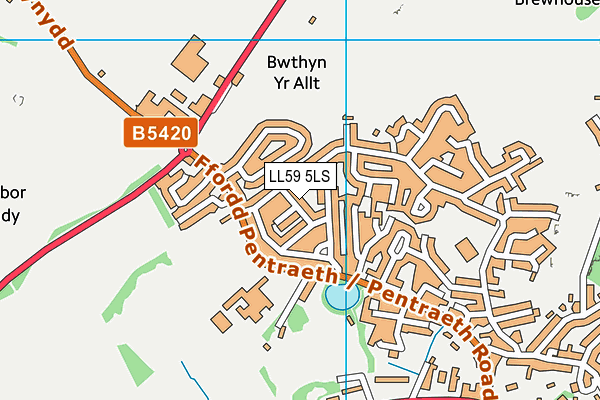 LL59 5LS map - OS VectorMap District (Ordnance Survey)