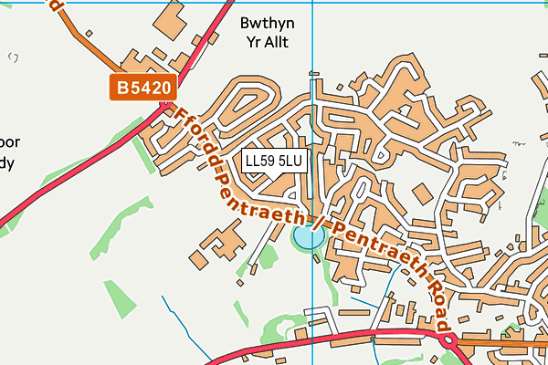 LL59 5LU map - OS VectorMap District (Ordnance Survey)