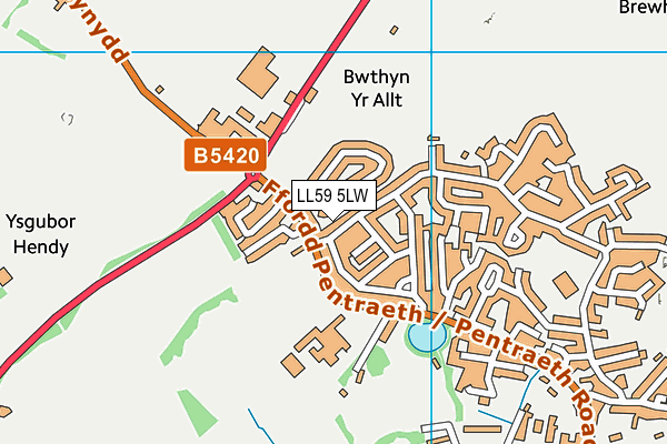 LL59 5LW map - OS VectorMap District (Ordnance Survey)