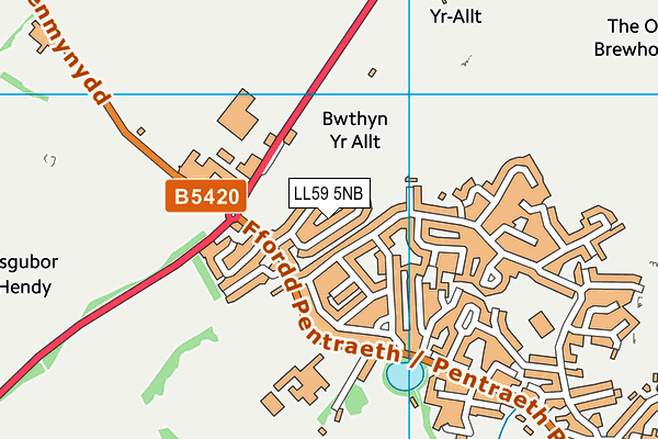 LL59 5NB map - OS VectorMap District (Ordnance Survey)