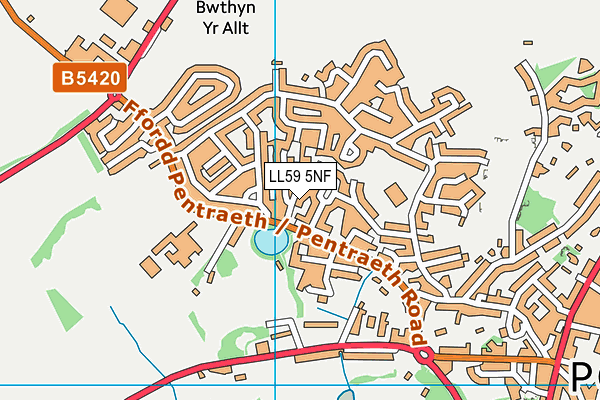 LL59 5NF map - OS VectorMap District (Ordnance Survey)