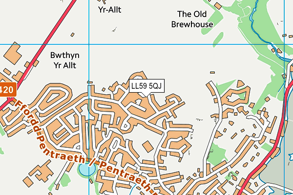 LL59 5QJ map - OS VectorMap District (Ordnance Survey)