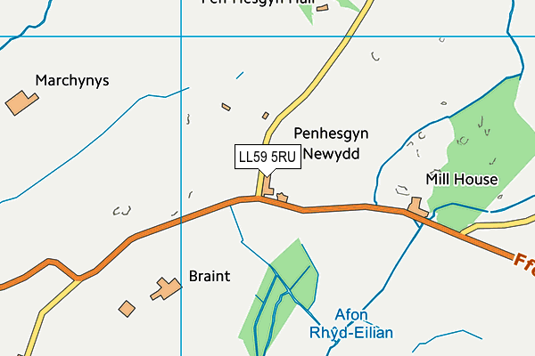 LL59 5RU map - OS VectorMap District (Ordnance Survey)