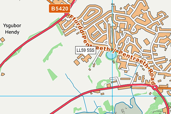Ysgol David Hughes map (LL59 5SS) - OS VectorMap District (Ordnance Survey)