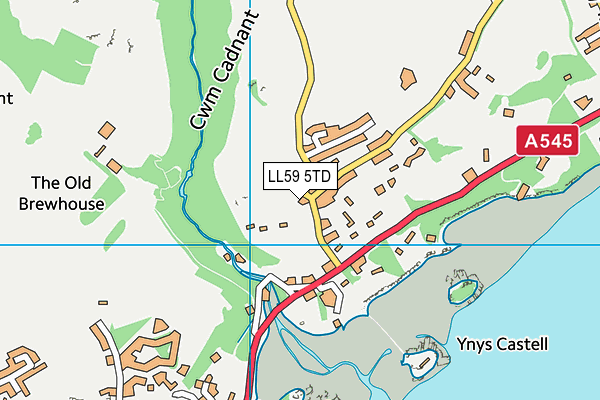 LL59 5TD map - OS VectorMap District (Ordnance Survey)