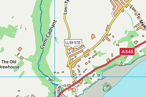 LL59 5TE map - OS VectorMap District (Ordnance Survey)