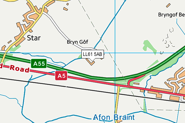 LL61 5AB map - OS VectorMap District (Ordnance Survey)