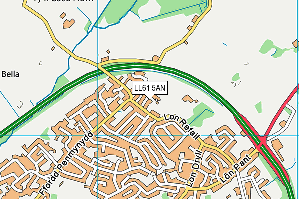LL61 5AN map - OS VectorMap District (Ordnance Survey)