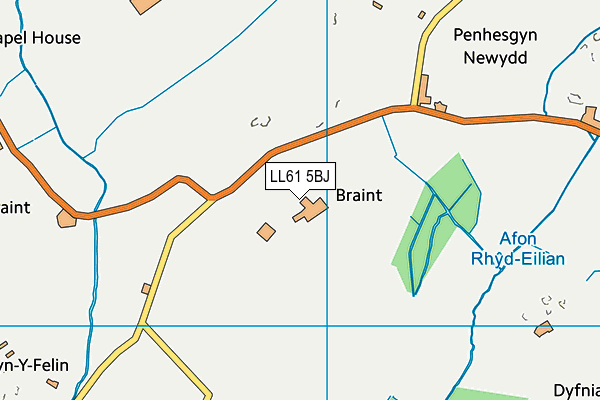 LL61 5BJ map - OS VectorMap District (Ordnance Survey)