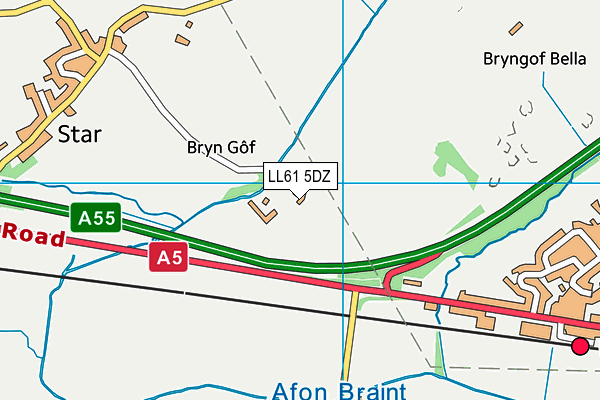 LL61 5DZ map - OS VectorMap District (Ordnance Survey)