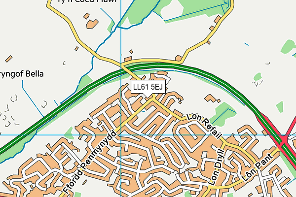 LL61 5EJ map - OS VectorMap District (Ordnance Survey)