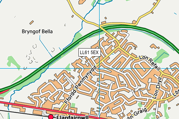 LL61 5EX map - OS VectorMap District (Ordnance Survey)