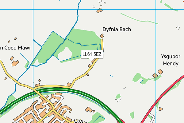 LL61 5EZ map - OS VectorMap District (Ordnance Survey)