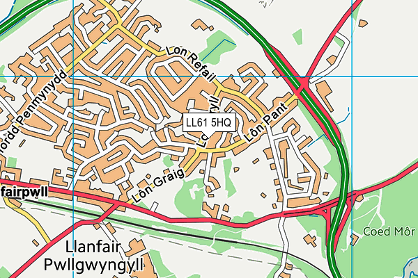 LL61 5HQ map - OS VectorMap District (Ordnance Survey)