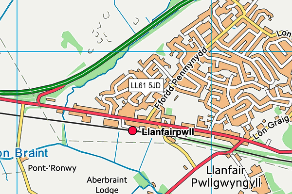 LL61 5JD map - OS VectorMap District (Ordnance Survey)