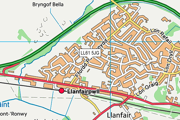 LL61 5JG map - OS VectorMap District (Ordnance Survey)