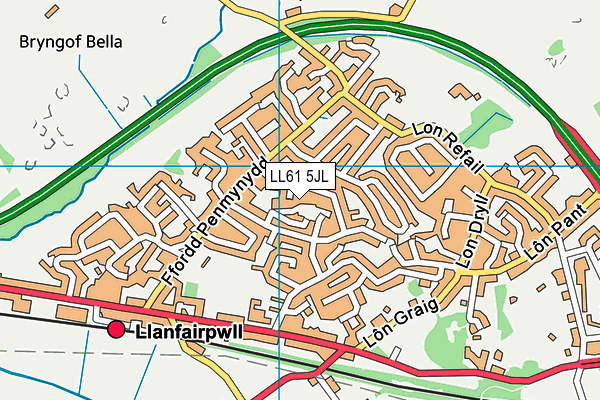 LL61 5JL map - OS VectorMap District (Ordnance Survey)