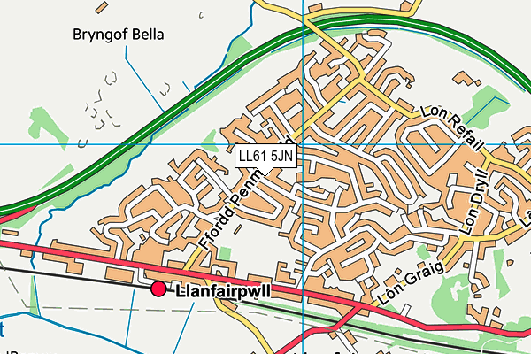 LL61 5JN map - OS VectorMap District (Ordnance Survey)